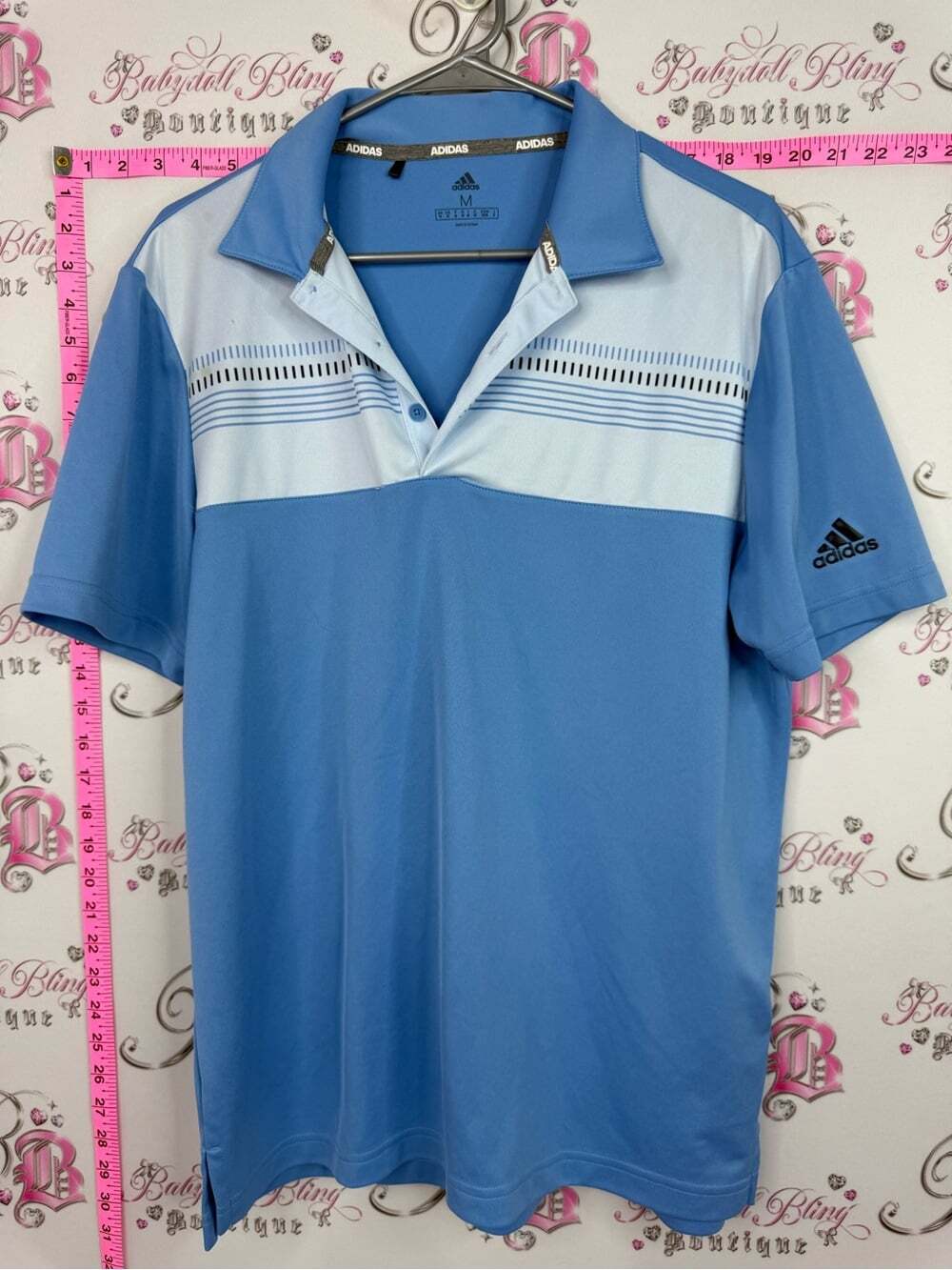 Adidas polo shirt tshirt Men’s Light Blue Golf Polo Shirt